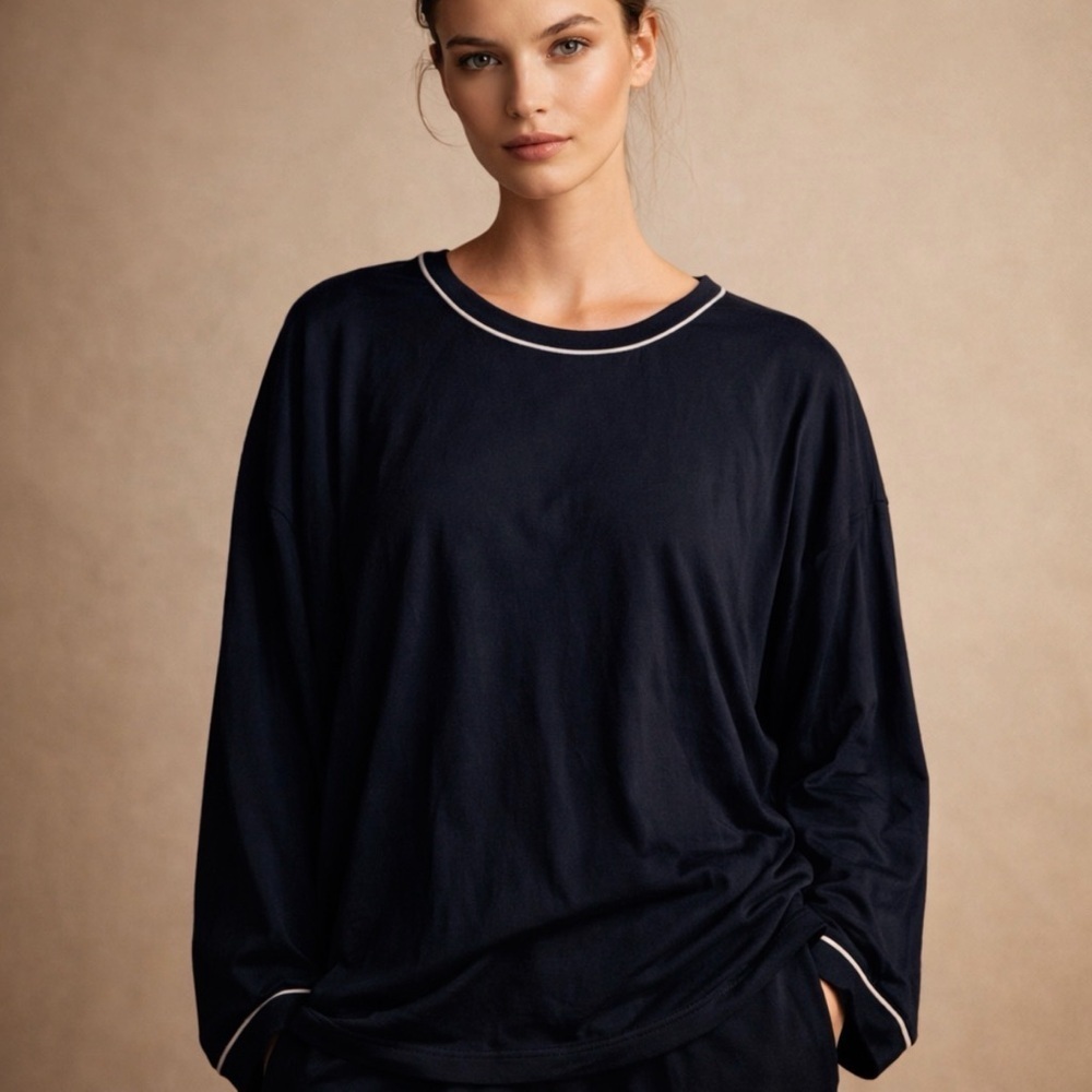 Ultra Soft Stars Above Black Long Sleeve Tee Size Large